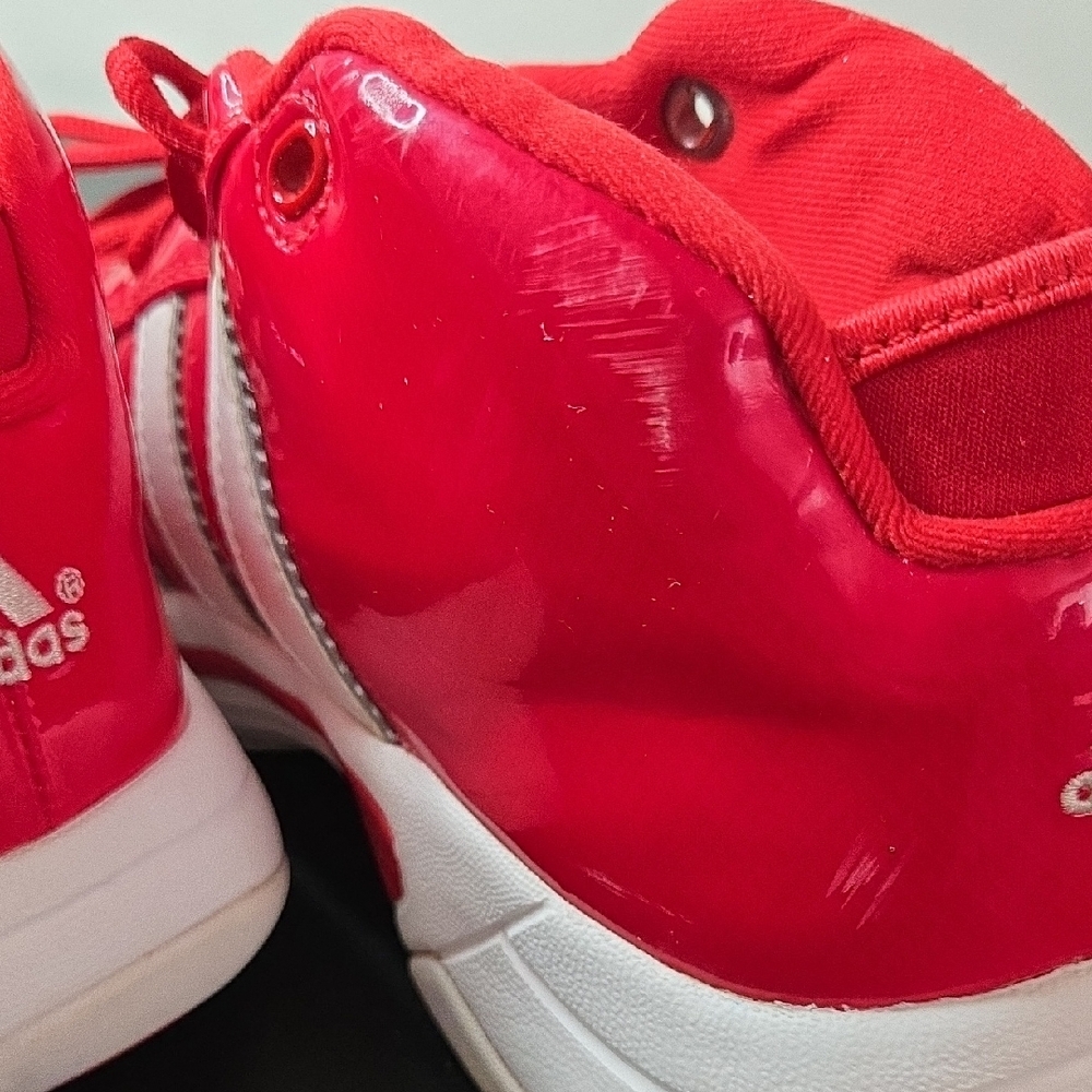 Adidas Bright Red and White Sneakers - Picture 11 of 11